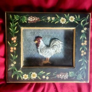 Charming Country Rooster Picture Frame